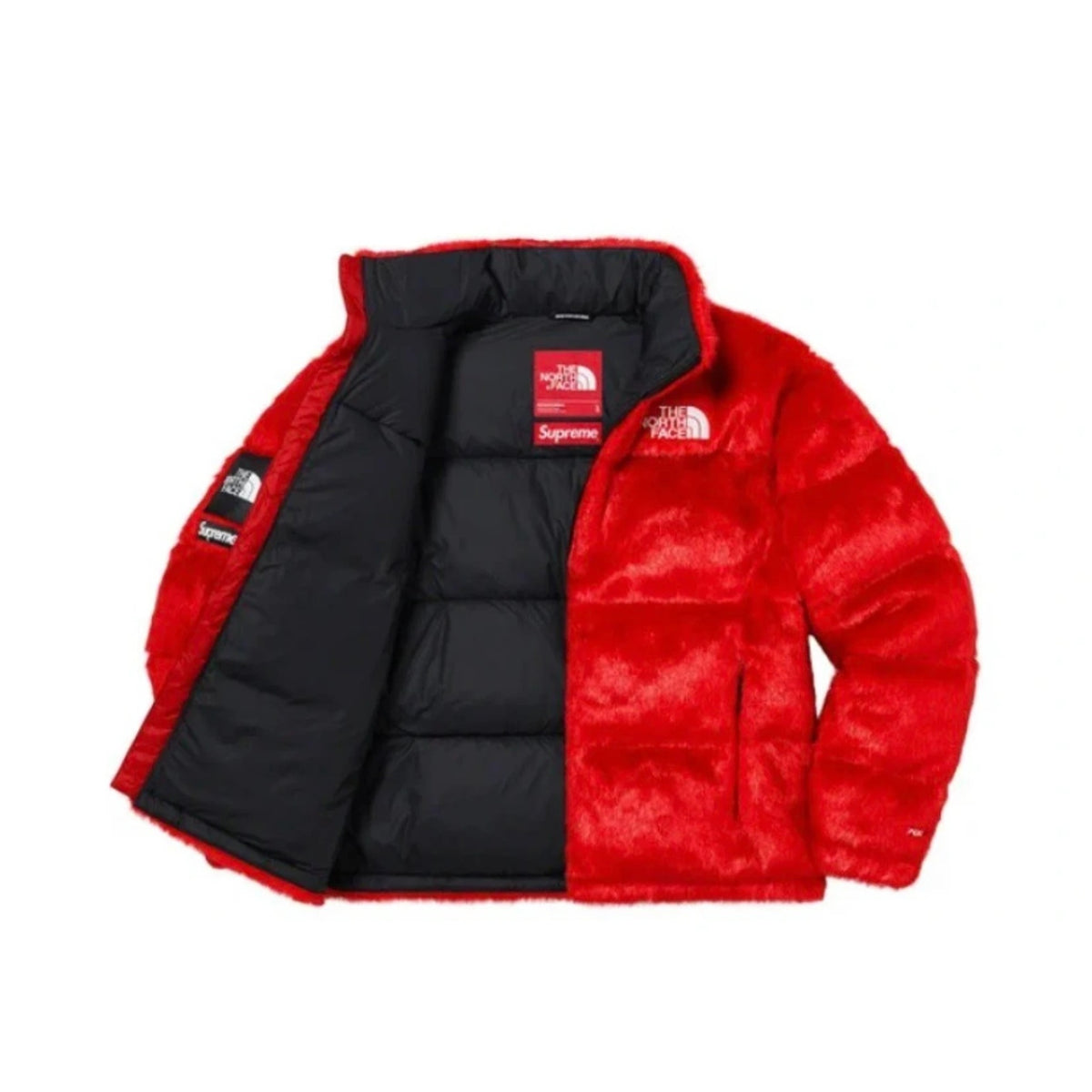 Supreme x The North Face Faux Fur Nuptse Jacket - Red L 
