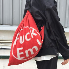 Supreme Shoulder Bag Knapsack Cross Body Backpack Fuck Em Fleece