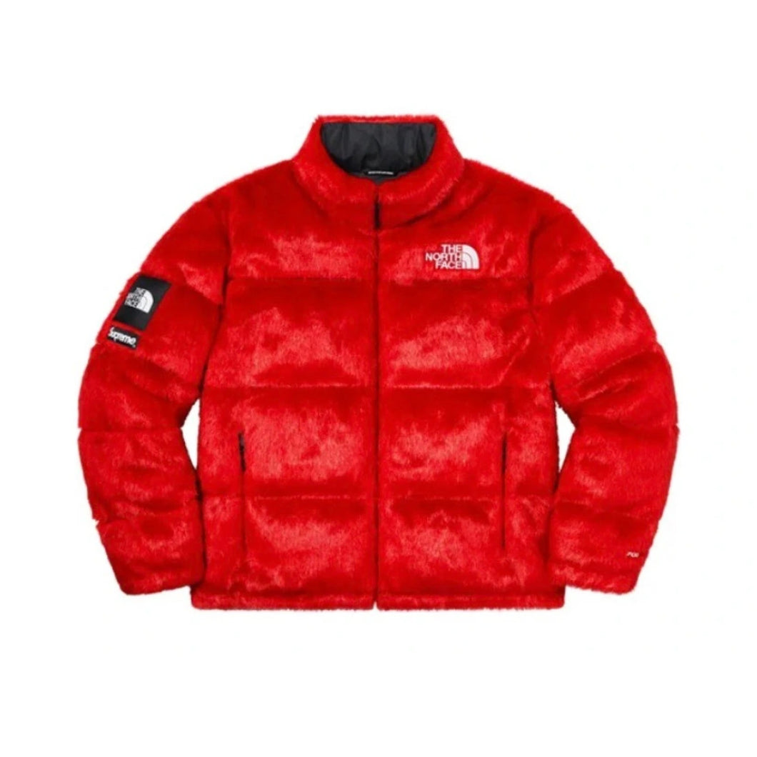 Supreme x The North Face Faux Fur Nuptse Jacket - Red L
